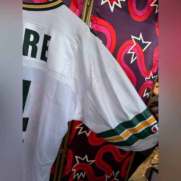 Vintage Brett Favre Green Bay Packers Champion NFL Jersey White 4 48 Football - Picture 12 of 12